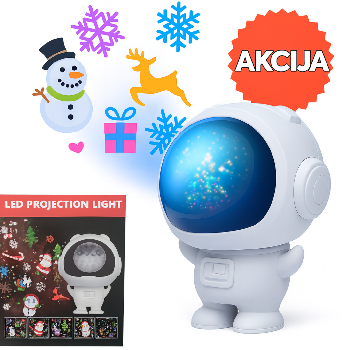 Astronaut Novogodisnji Led Projektor