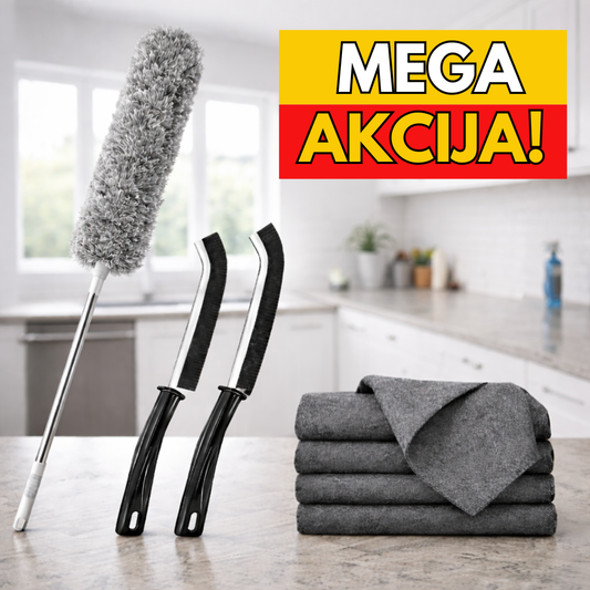 7 U 1 SET ZA ČIŠČENJE(za paučinu,prozore,stakla i nepristupačne uglove)