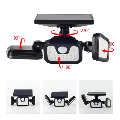 Solarni LED reflektor sa tri panela